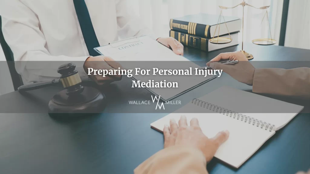 A personal injury attorney and client preparing for mediation in a personal injury case.